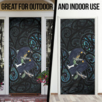 New Zealand Huia Bird Door Cover Paua Shell Maori Pattern