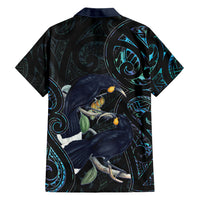 New Zealand Huia Bird Family Matching Long Sleeve Bodycon Dress and Hawaiian Shirt Paua Shell Maori Pattern LT22 - Polynesian Pride