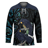 New Zealand Huia Bird Hockey Jersey Paua Shell Maori Pattern