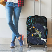 New Zealand Huia Bird Luggage Cover Paua Shell Maori Pattern