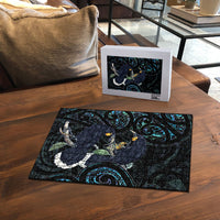 New Zealand Huia Bird Puzzle Paua Shell Maori Pattern