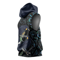 New Zealand Huia Bird Sleeveless Hoodie Paua Shell Maori Pattern LT22 - Polynesian Pride