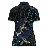 New Zealand Huia Bird Women Polo Shirt Paua Shell Maori Pattern LT22 - Polynesian Pride