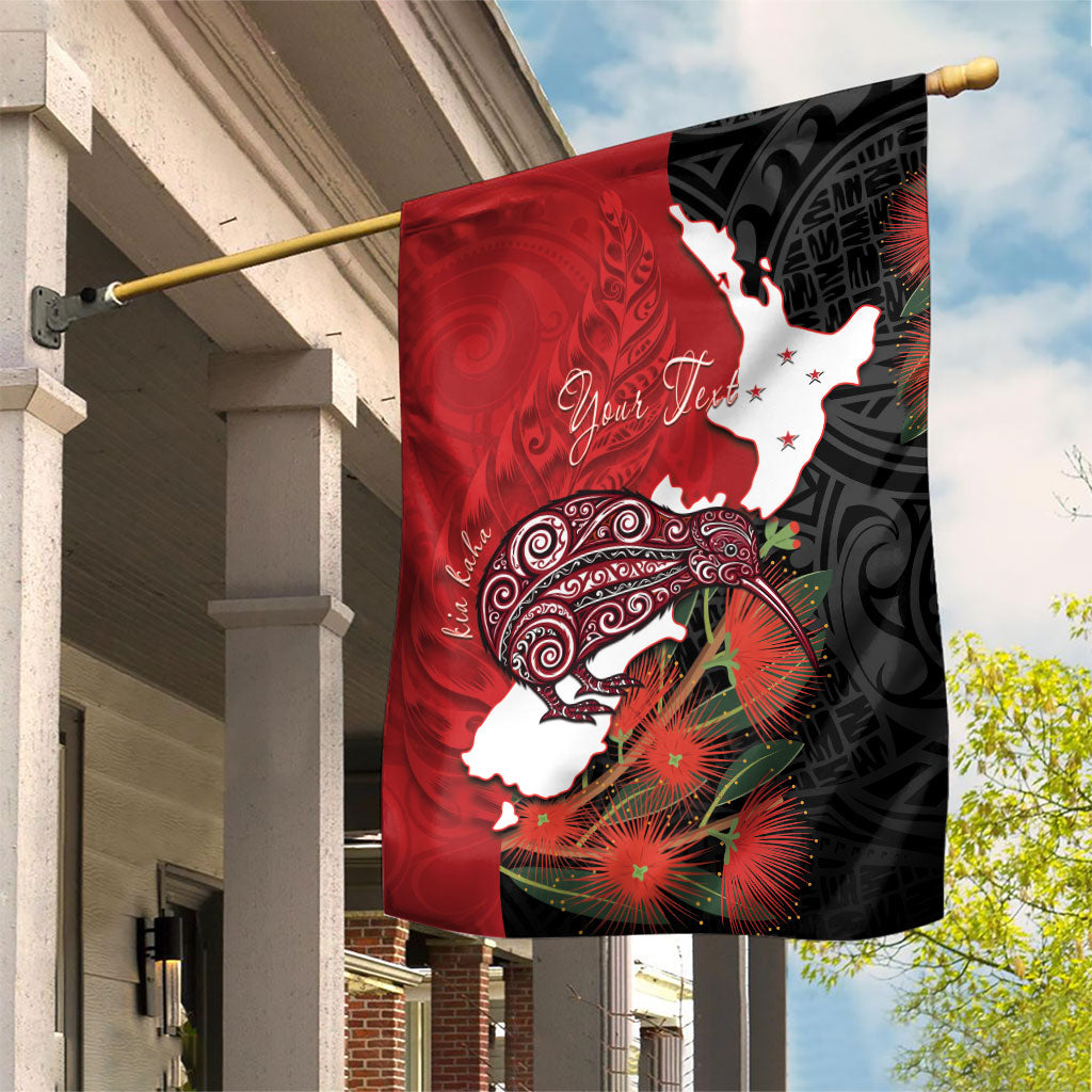 Kiwi New Zealand Personalised Garden Flag NZ Map Pohutukawa Fern Maori Pattern