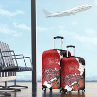 Kiwi New Zealand Personalised Luggage Cover NZ Map Pohutukawa Fern Maori Pattern LT22 - Polynesian Pride
