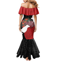 Kiwi New Zealand Personalised Mermaid Dress NZ Map Pohutukawa Fern Maori Pattern LT22 - Polynesian Pride