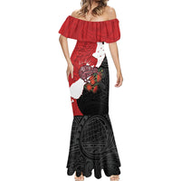 Kiwi New Zealand Personalised Mermaid Dress NZ Map Pohutukawa Fern Maori Pattern LT22 - Polynesian Pride