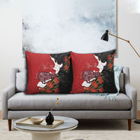 Kiwi New Zealand Personalised Pillow Cover NZ Map Pohutukawa Fern Maori Pattern