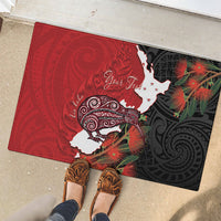 Kiwi New Zealand Personalised Rubber Doormat NZ Map Pohutukawa Fern Maori Pattern
