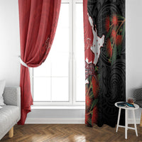 Kiwi New Zealand Personalised Window Curtain NZ Map Pohutukawa Fern Maori Pattern