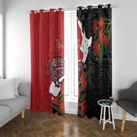 Kiwi New Zealand Personalised Window Curtain NZ Map Pohutukawa Fern Maori Pattern