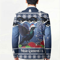 New Zealand Tui Bird Christmas Blazer Pohutukawa Xmas Tree Meri Kirihimete LT22 - Polynesian Pride