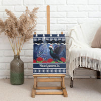 New Zealand Tui Bird Christmas Canvas Wall Art Pohutukawa Xmas Tree Meri Kirihimete LT22 - Polynesian Pride