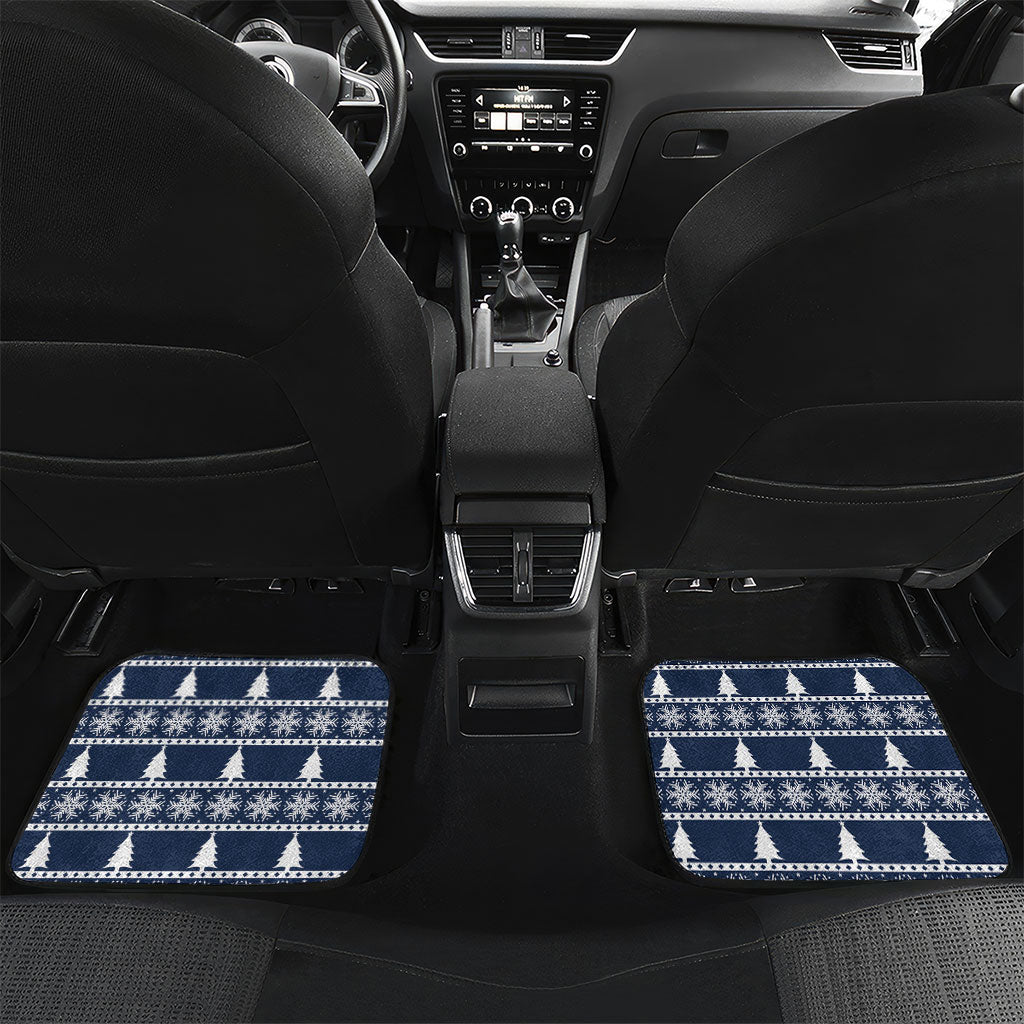 New Zealand Tui Bird Christmas Car Mats Pohutukawa Xmas Tree Meri Kirihimete LT22 Set 2pcs - Back Blue - Polynesian Pride