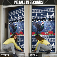 New Zealand Tui Bird Christmas Door Cover Pohutukawa Xmas Tree Meri Kirihimete LT22 - Polynesian Pride