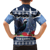 New Zealand Tui Bird Christmas Family Matching Puletasi and Hawaiian Shirt Pohutukawa Xmas Tree Meri Kirihimete LT22 - Polynesian Pride
