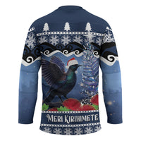 New Zealand Tui Bird Christmas Hockey Jersey Pohutukawa Xmas Tree Meri Kirihimete LT22 - Polynesian Pride