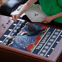 New Zealand Tui Bird Christmas Puzzle Pohutukawa Xmas Tree Meri Kirihimete LT22 - Polynesian Pride