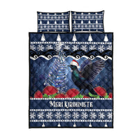 New Zealand Tui Bird Christmas Quilt Bed Set Pohutukawa Xmas Tree Meri Kirihimete LT22 - Polynesian Pride