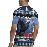New Zealand Tui Bird Christmas Rugby Jersey Pohutukawa Xmas Tree Meri Kirihimete LT22 - Polynesian Pride