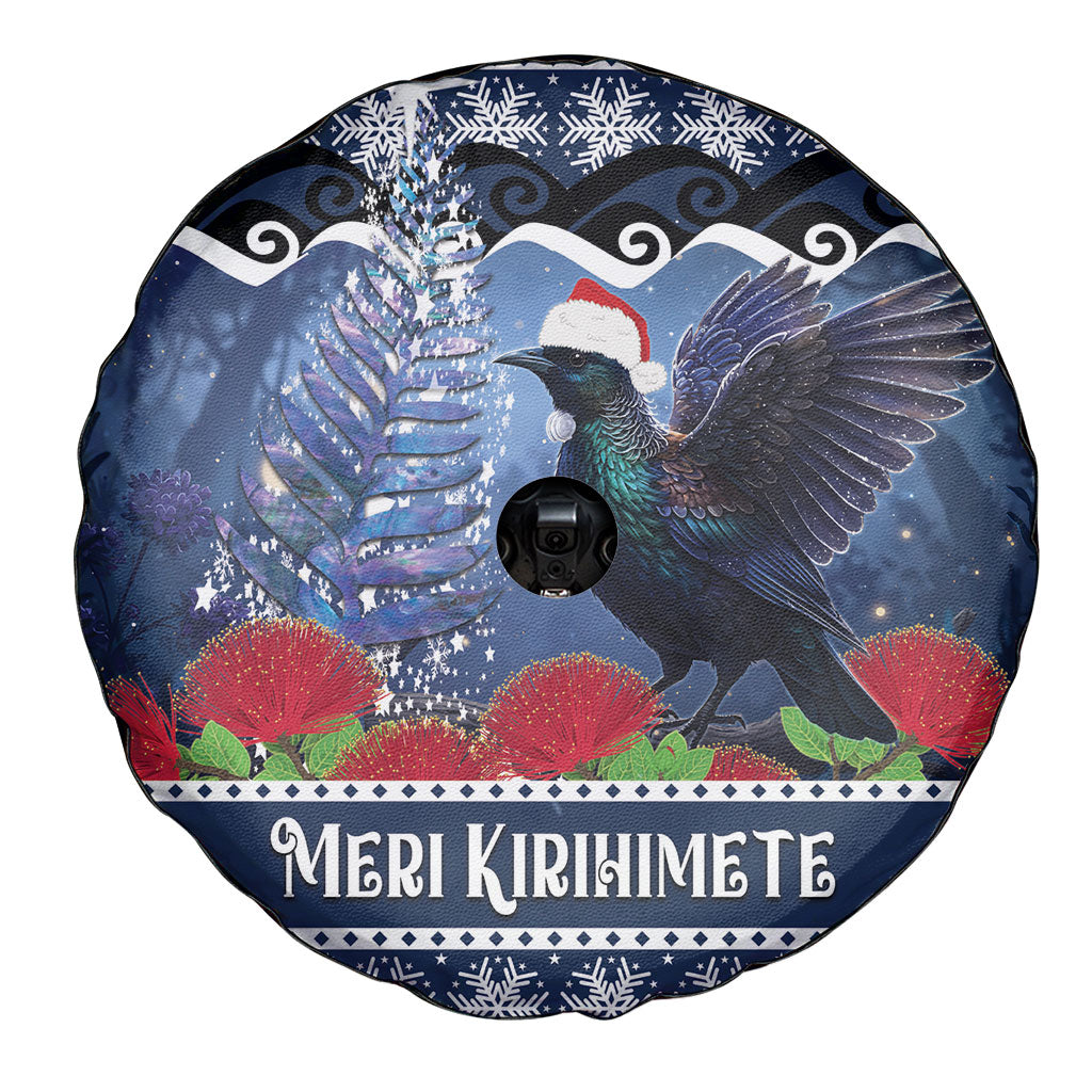 New Zealand Tui Bird Christmas Spare Tire Cover Pohutukawa Xmas Tree Meri Kirihimete LT22 - Polynesian Pride