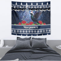 New Zealand Tui Bird Christmas Tapestry Pohutukawa Xmas Tree Meri Kirihimete LT22 - Polynesian Pride