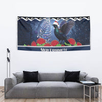 New Zealand Tui Bird Christmas Tapestry Pohutukawa Xmas Tree Meri Kirihimete LT22 - Polynesian Pride
