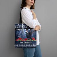 New Zealand Tui Bird Christmas Tote Bag Pohutukawa Xmas Tree Meri Kirihimete LT22 - Polynesian Pride