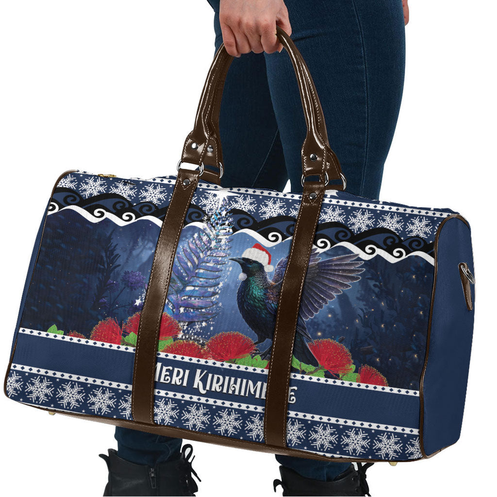 New Zealand Tui Bird Christmas Travel Bag Pohutukawa Xmas Tree Meri Kirihimete LT22 - Polynesian Pride
