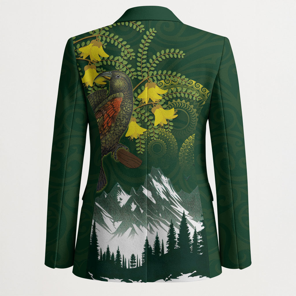 Kea Bird Kowhai New Zealand Blazer Mountain Landscape Maori Art