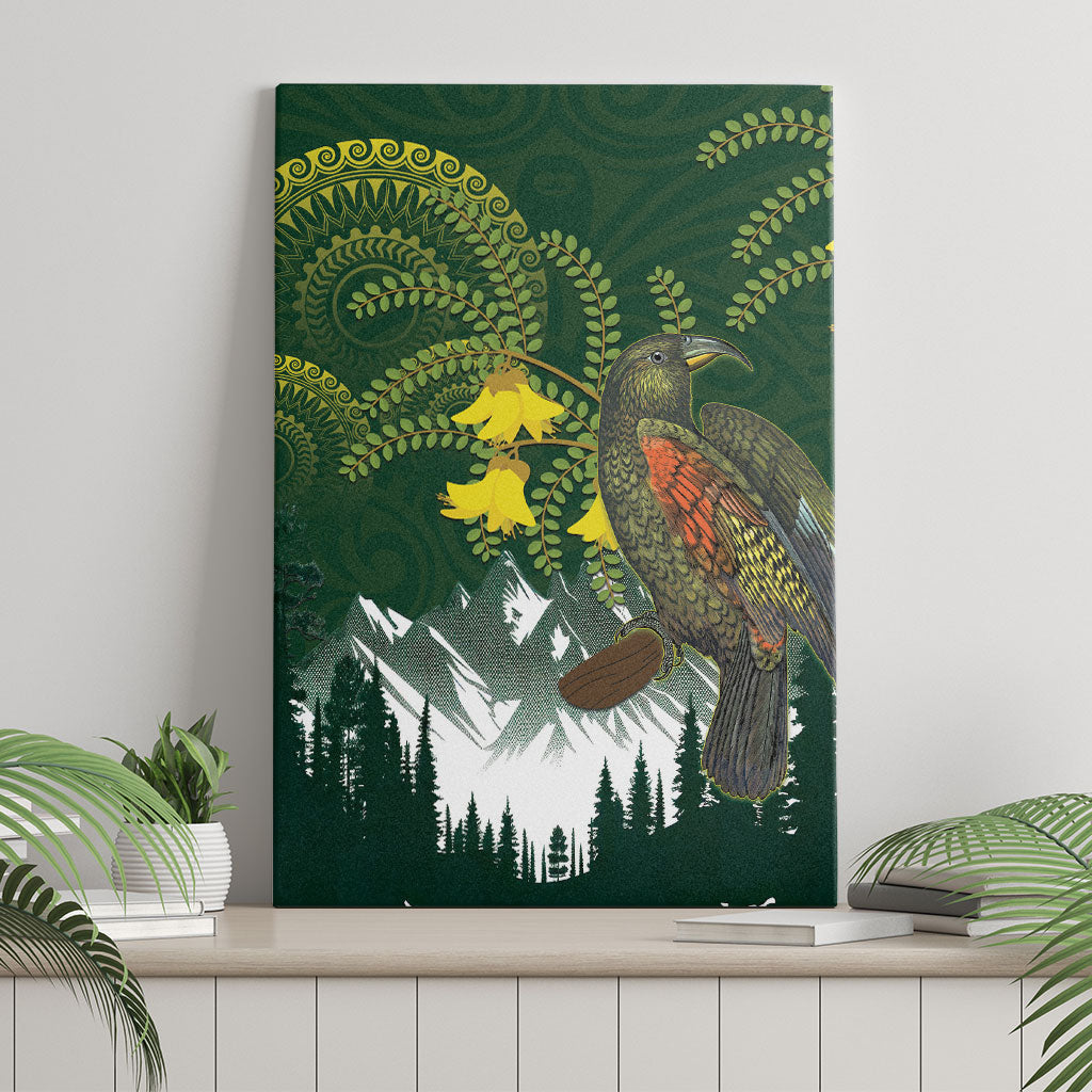 Kea Bird Kowhai New Zealand Canvas Wall Art Mountain Landscape Maori Art LT22 - Polynesian Pride