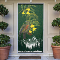 Kea Bird Kowhai New Zealand Door Cover Mountain Landscape Maori Art LT22 Green - Polynesian Pride