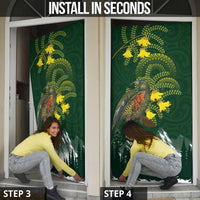 Kea Bird Kowhai New Zealand Door Cover Mountain Landscape Maori Art LT22 - Polynesian Pride