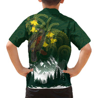 Kea Bird Kowhai New Zealand Family Matching Mermaid Dress and Hawaiian Shirt Mountain Landscape Maori Art LT22 - Polynesian Pride