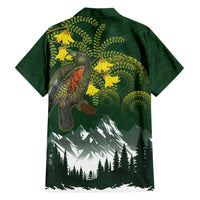 Kea Bird Kowhai New Zealand Family Matching Off Shoulder Maxi Dress and Hawaiian Shirt Mountain Landscape Maori Art LT22 - Polynesian Pride