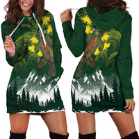 Kea Bird Kowhai New Zealand Hoodie Dress Mountain Landscape Maori Art LT22 - Polynesian Pride