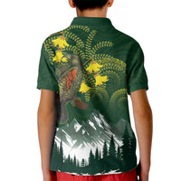 Kea Bird Kowhai New Zealand Kid Polo Shirt Mountain Landscape Maori Art LT22 - Polynesian Pride