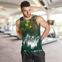 Kea Bird Kowhai New Zealand Men Tank Top Mountain Landscape Maori Art LT22 Green - Polynesian Pride