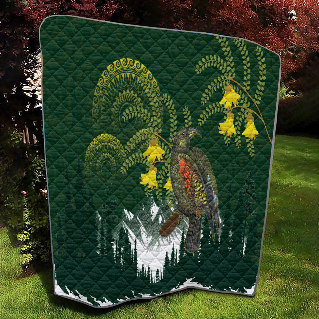 Kea Bird Kowhai New Zealand Quilt Mountain Landscape Maori Art LT22 - Polynesian Pride