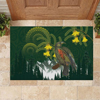 Kea Bird Kowhai New Zealand Rubber Doormat Mountain Landscape Maori Art LT22 Green - Polynesian Pride