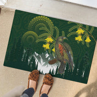 Kea Bird Kowhai New Zealand Rubber Doormat Mountain Landscape Maori Art LT22 - Polynesian Pride