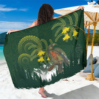 Kea Bird Kowhai New Zealand Sarong Mountain Landscape Maori Art LT22 One Size 44 x 66 inches Green - Polynesian Pride