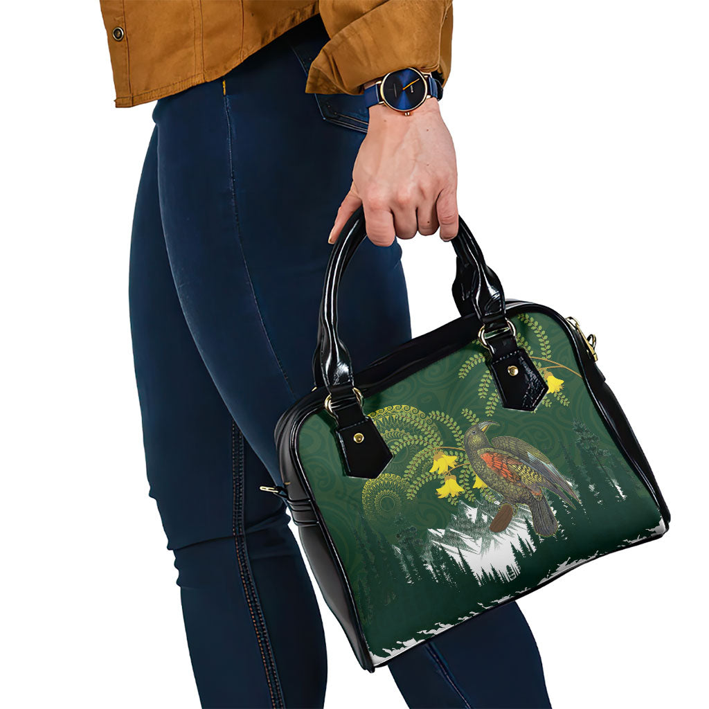 Kea Bird Kowhai New Zealand Shoulder Handbag Mountain Landscape Maori Art LT22 - Polynesian Pride