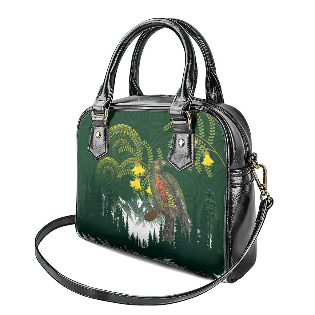 Kea Bird Kowhai New Zealand Shoulder Handbag Mountain Landscape Maori Art LT22 - Polynesian Pride