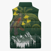 Kea Bird Kowhai New Zealand Sleeveless Puffer Jacket Mountain Landscape Maori Art LT22 - Polynesian Pride
