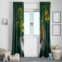 Kea Bird Kowhai New Zealand Window Curtain Mountain Landscape Maori Art LT22 - Polynesian Pride