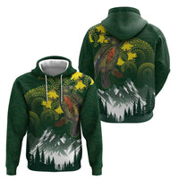 Kea Bird Kowhai New Zealand Zip Hoodie Mountain Landscape Maori Art LT22 - Polynesian Pride