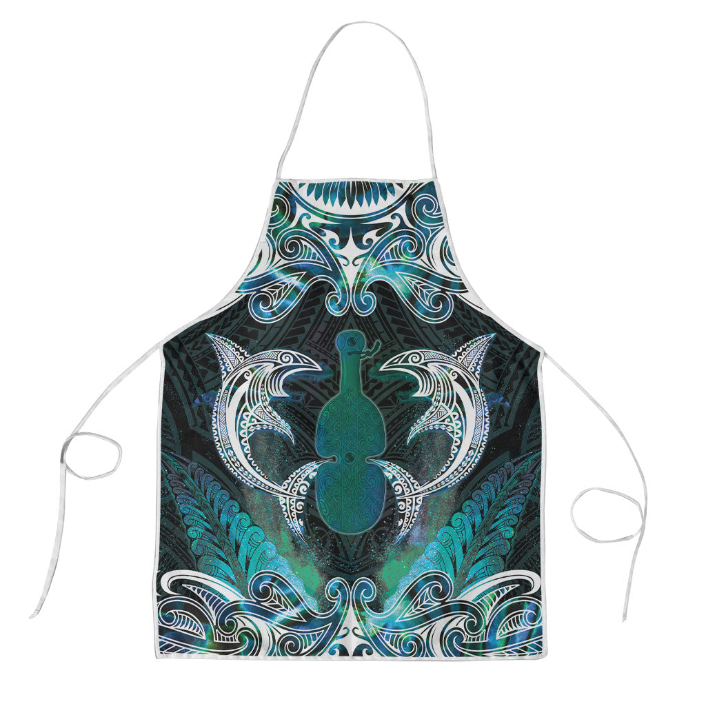 New Zealand Kotiate Weapon Apron Aotearoa Mango Paua Shell Maori Pattern LT22 Blue - Polynesian Pride