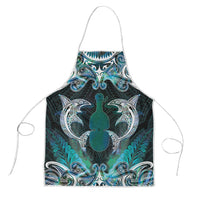 New Zealand Kotiate Weapon Apron Aotearoa Mango Paua Shell Maori Pattern LT22 Blue - Polynesian Pride