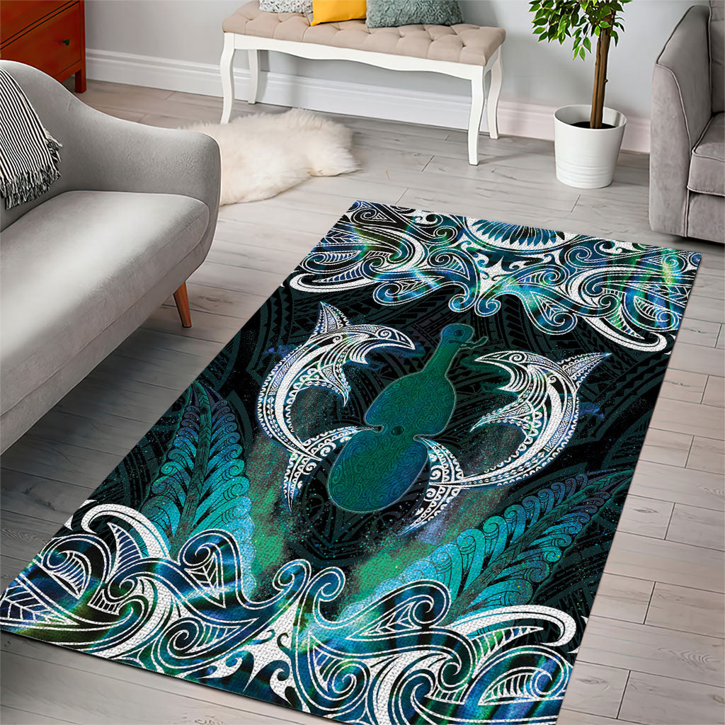 New Zealand Kotiate Weapon Area Rug Aotearoa Mango Paua Shell Maori Pattern LT22 - Polynesian Pride